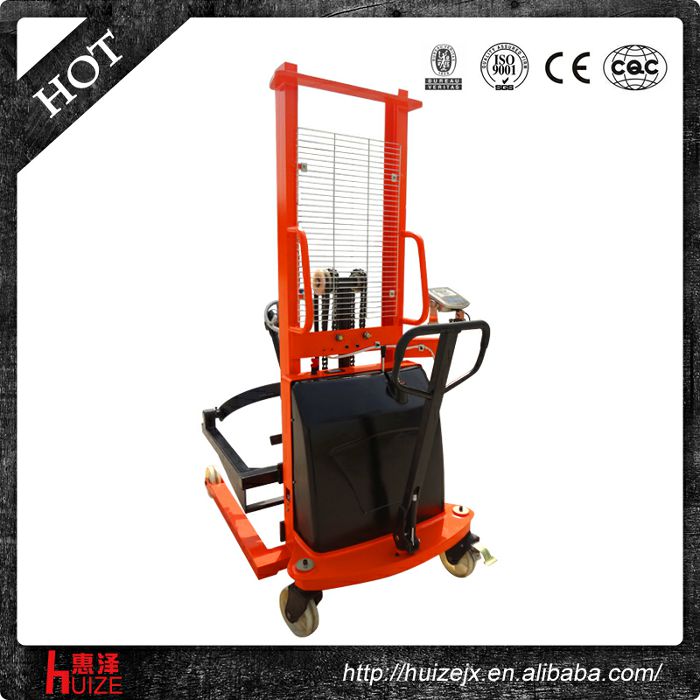 半電動(dòng)稱重油桶車（夾鐵桶，手搖翻轉(zhuǎn)倒料）